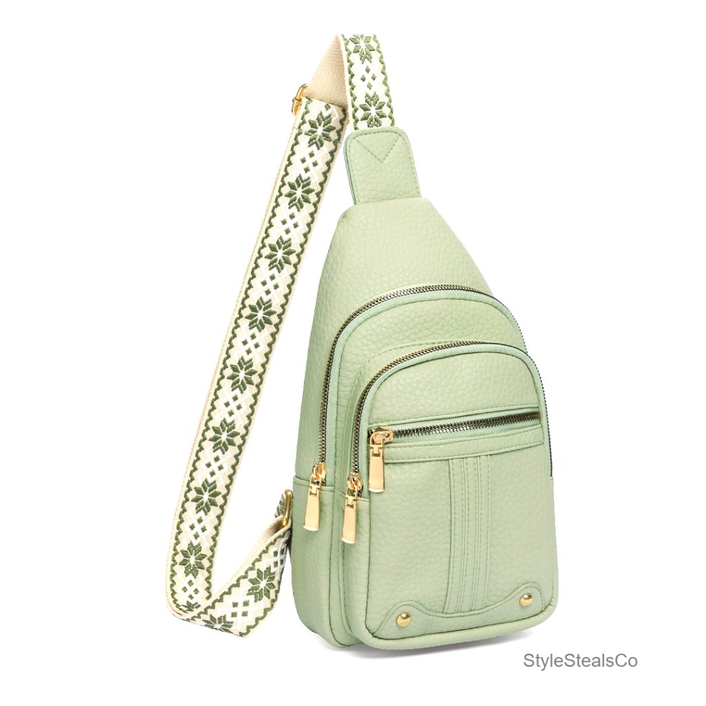 Small Vegan Leather Sling Bag With Anti-Theft Pocket For Travel